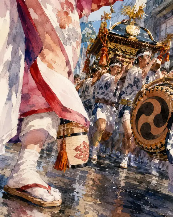 Festival Drum and the Stepping Zori