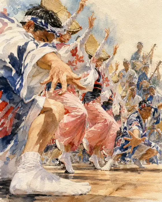 Approaching Fingertips and Woven Hats Drifting in Dance