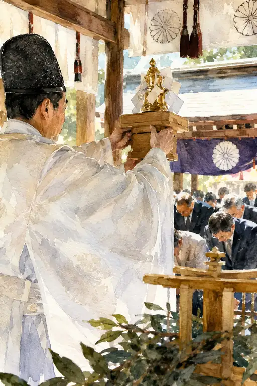 White Cloth Prayer Offered to the Solemn Atmosphere