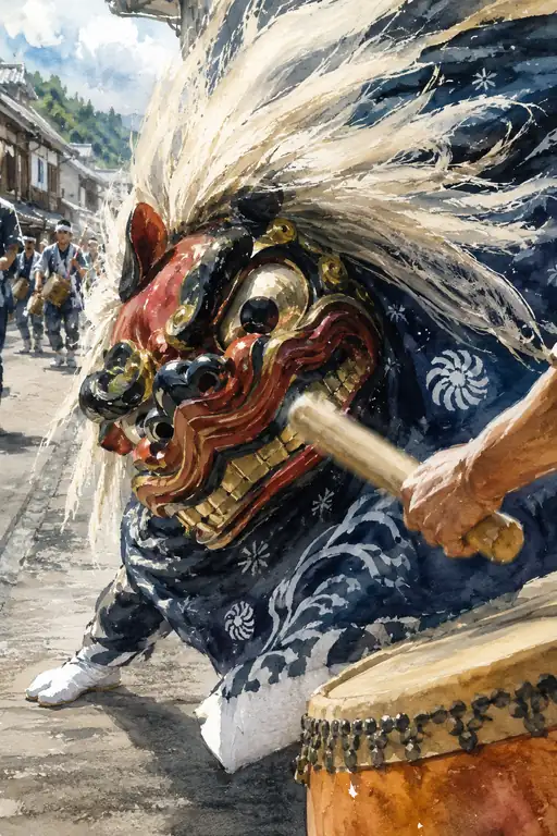 White-Maned Lion Answering the Drum Bachi