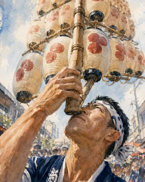Weight of Lanterns Received upon the Chin