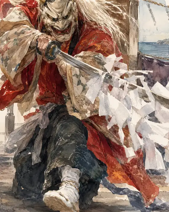 Stepping White Tabi and the Sword Path of the White Demon Mask