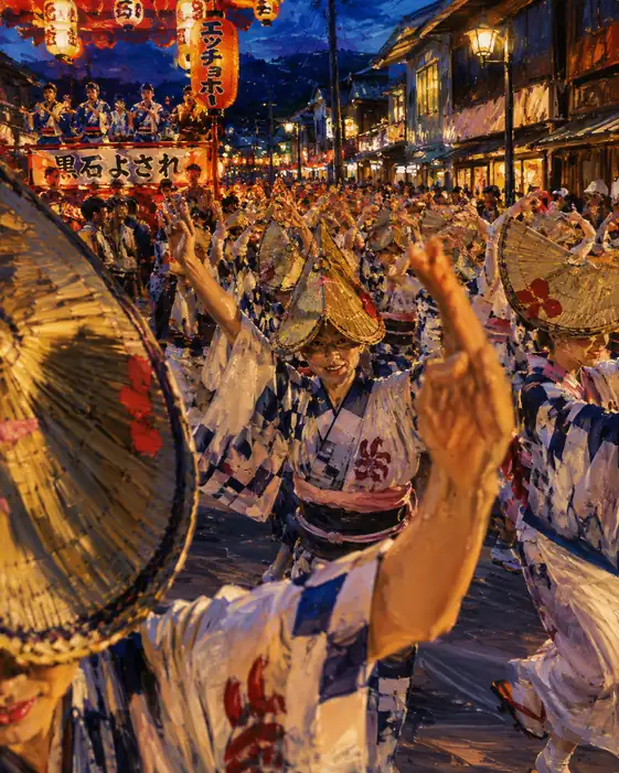 Ecchaho Festival Chants and Woven Hats Filling the Town Street