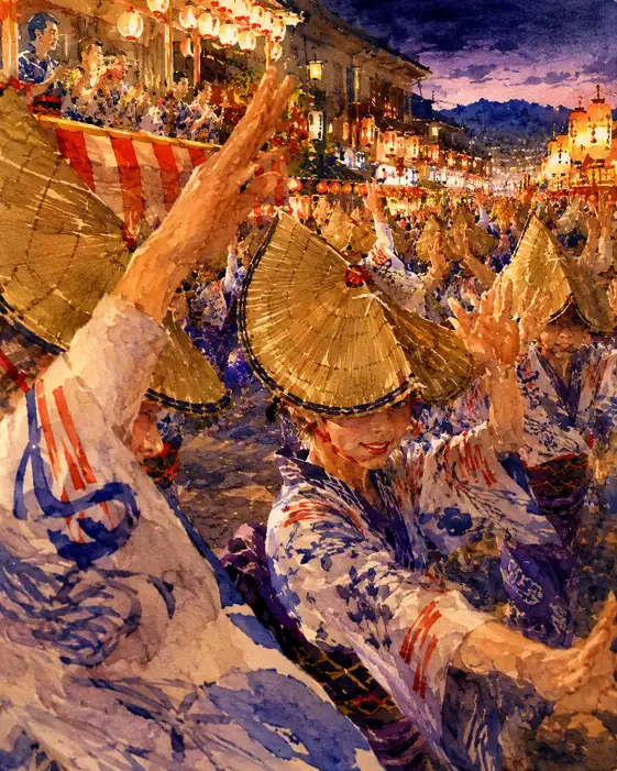 Waves of Woven Hats Drifting on the Twilight Slope