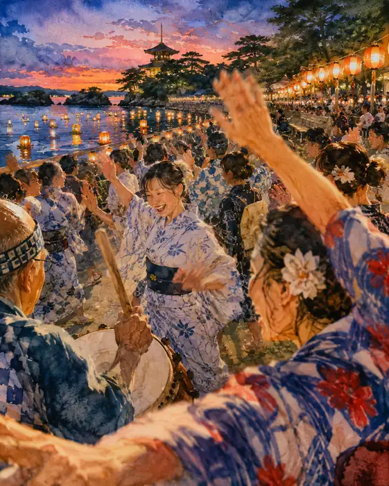 Sea of Twilight Lanterns and Bursting Smiles to the Sound of Taiko