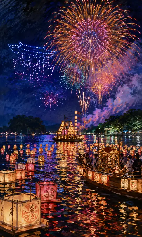 Sacred Waters Under Luminous Skies