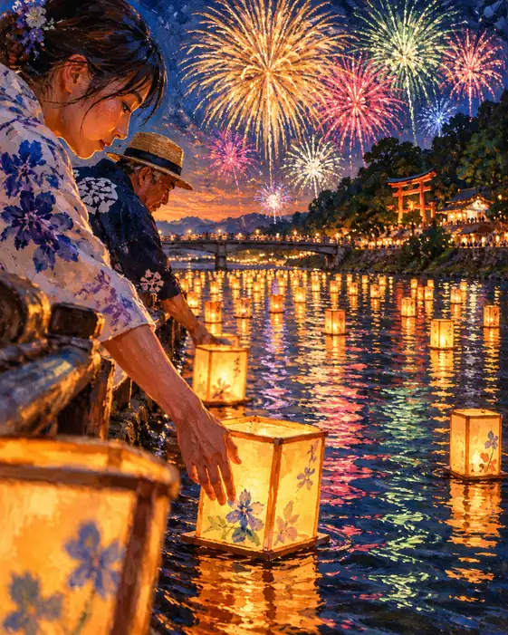 Whispering Prayers Reflected on Night Waters