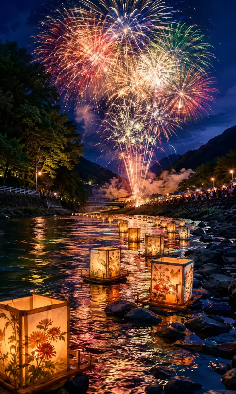 Clear Stream Lanterns and Sky Splendor