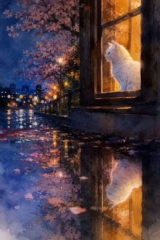 Silent Gaze into the Blossomed Night