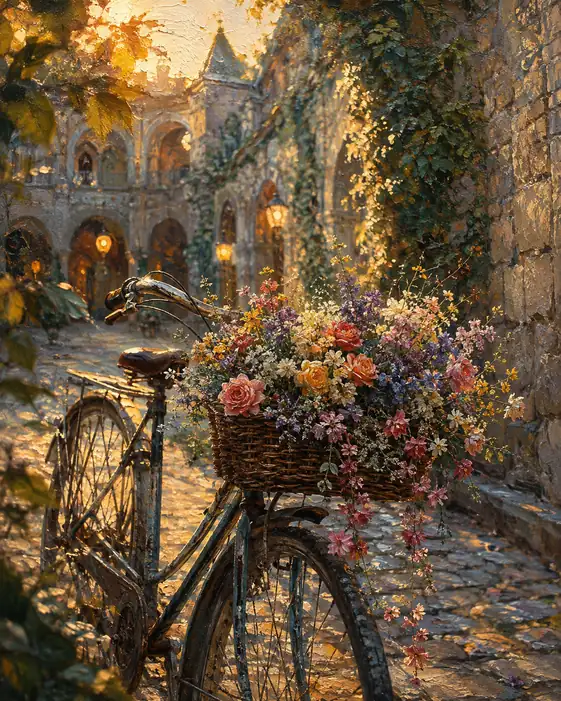 The Flower Peddler’s Courtyard at Sunset