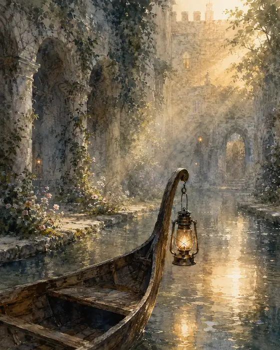 Golden Mist Drifting Through the Canal