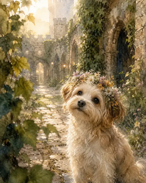 Crown of Wildflowers on the Sunlit Path