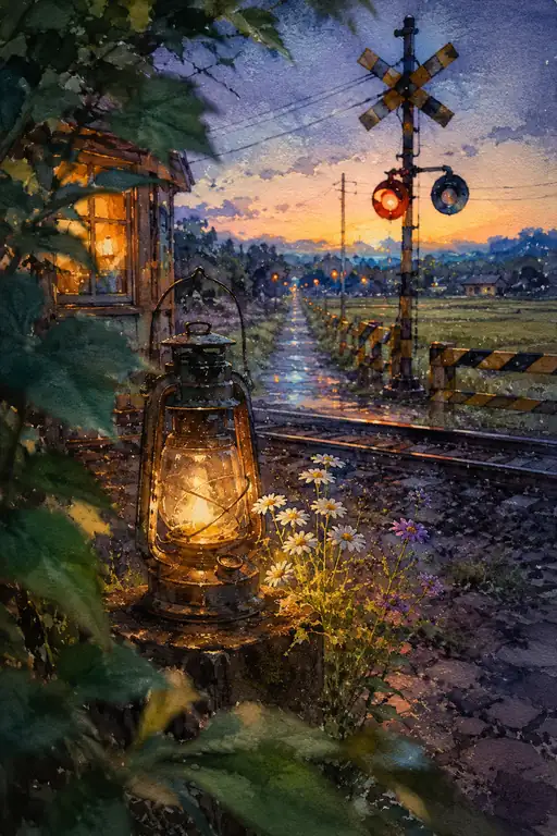 Wild Daisies by the Twilight Crossing