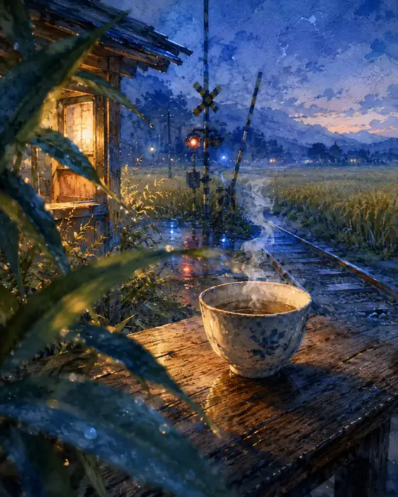 Steam Rising by the Quiet Country Station