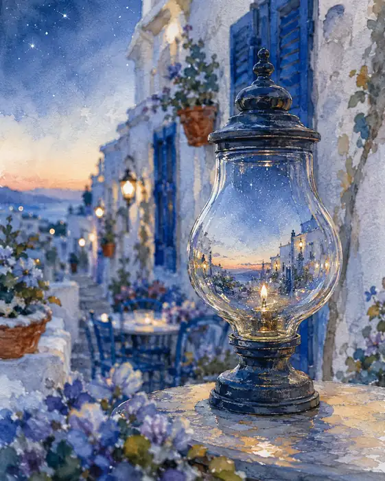 Twilight Captured in a Glass Orb