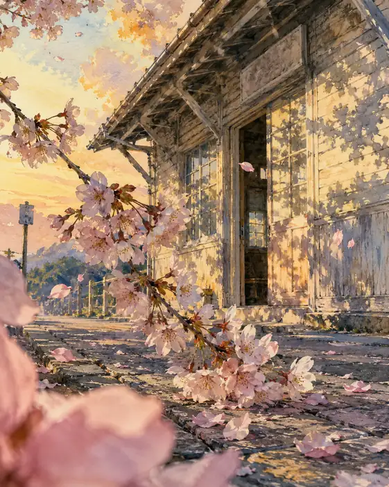 Nostalgia of a Wooden Station in Bloom