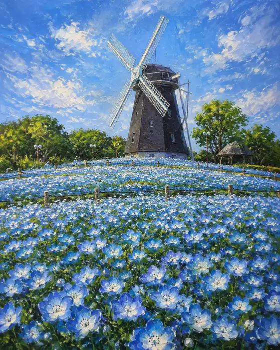 Stepped Horizons of Nemophila and Sky