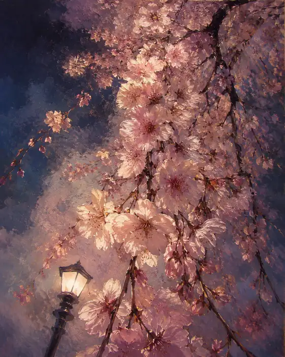Night Breeze Through the Cherry Canopy