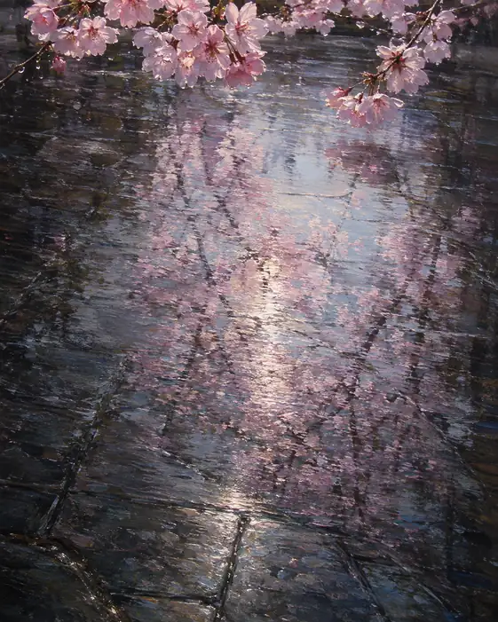 Reflection of the Canopy in Rain-Soaked Stone