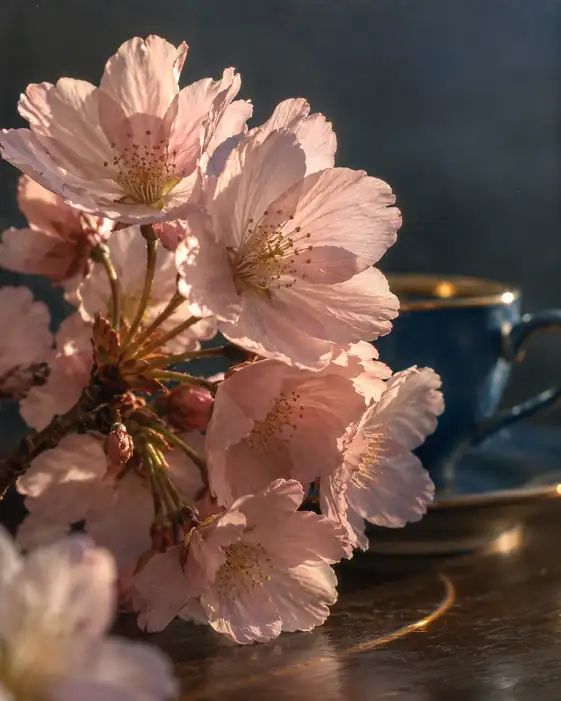 Shadows and Blossoms on the Dark Wood
