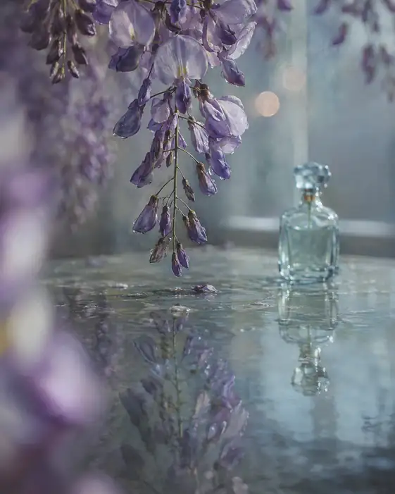 Wisteria Falling Over Glass and Perfume