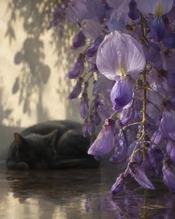 Slumber Beneath the Violet Blooms