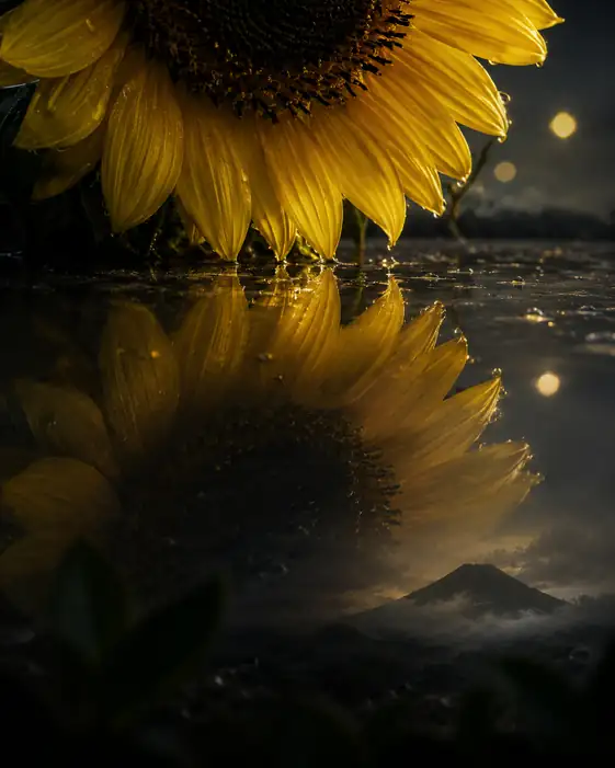 Moonlit Petals Above the Dark Waters