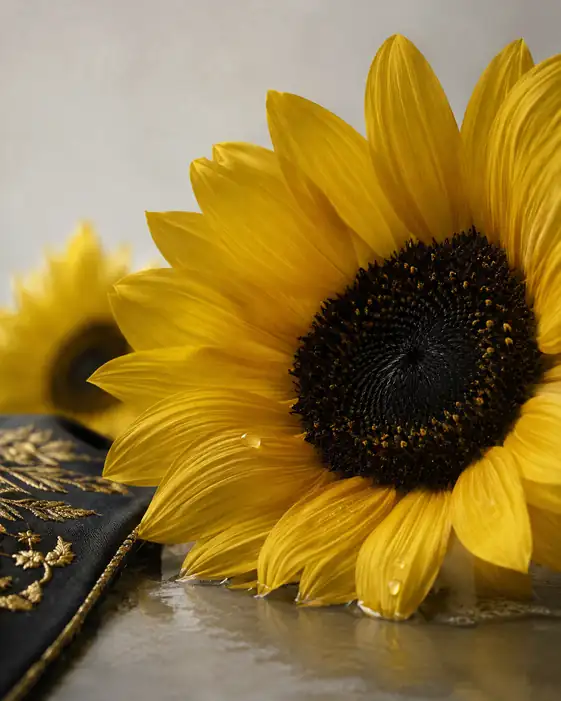 Black Velvet, Gold Thread, and Sunlit Bloom