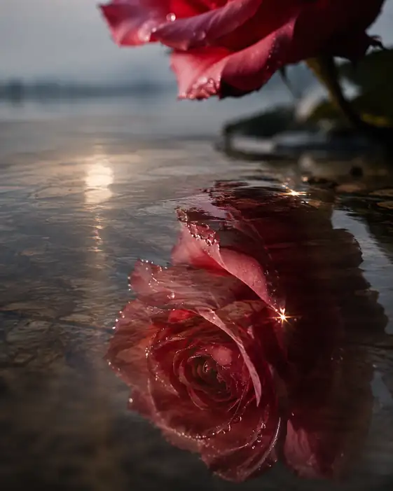 Twilight Ripples of the Red Petal