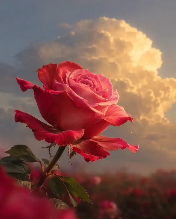 Rose Ascending to the Golden Clouds