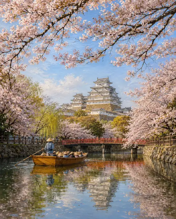 Cherry Blossom Splendor at the White Castle