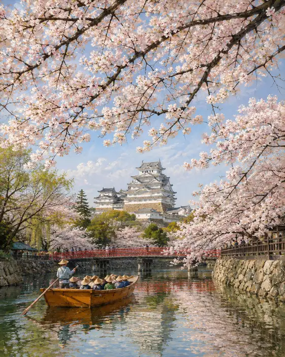Passage Beneath Sakura Canopy