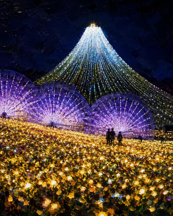 Violet Arches and the Luminous Mountain