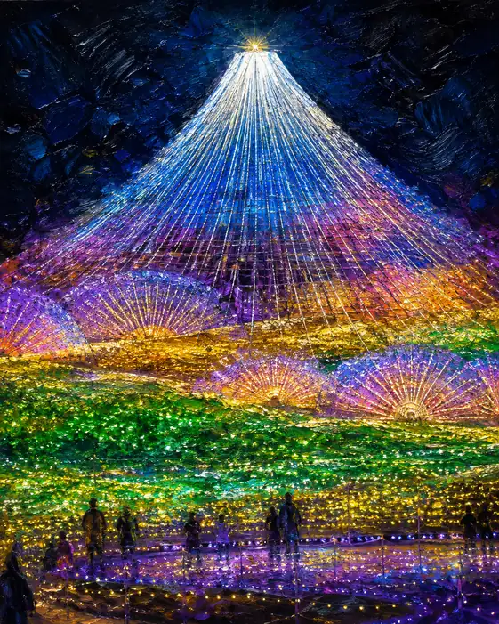 Prismatic Radiance on Winter Night