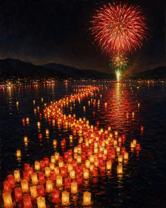 Scarlet Fireworks and the Flow of Light