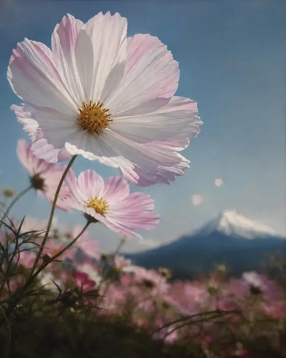 Mount Fuji Beyond the Cosmos Field