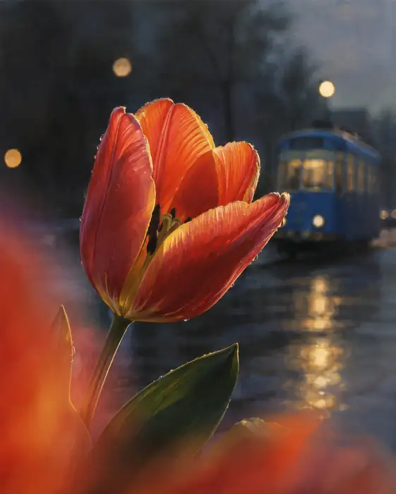 Red Tulip and the Night Tram