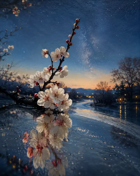 Plum Branch Under the Milky Way