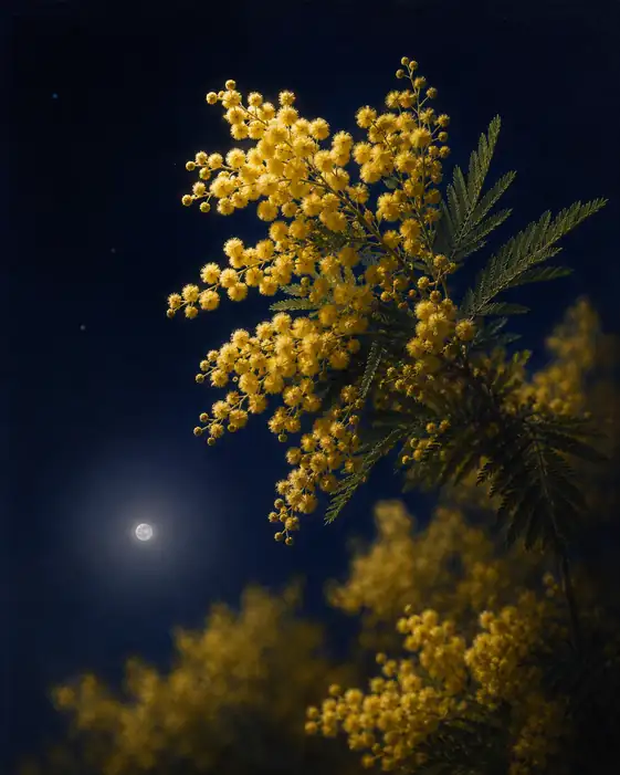 満月の夜に香るミモザ