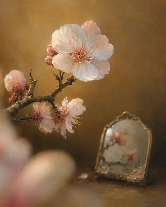 Plum Blossoms Before the Antique Mirror