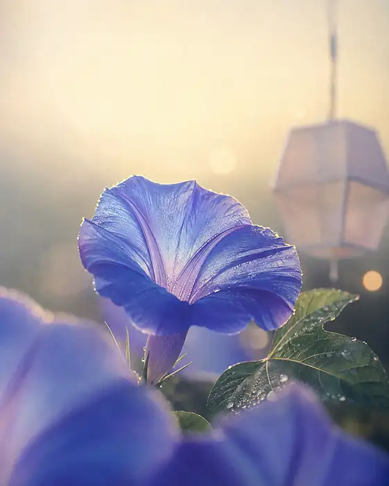 Lantern's Glow over Morning Dew