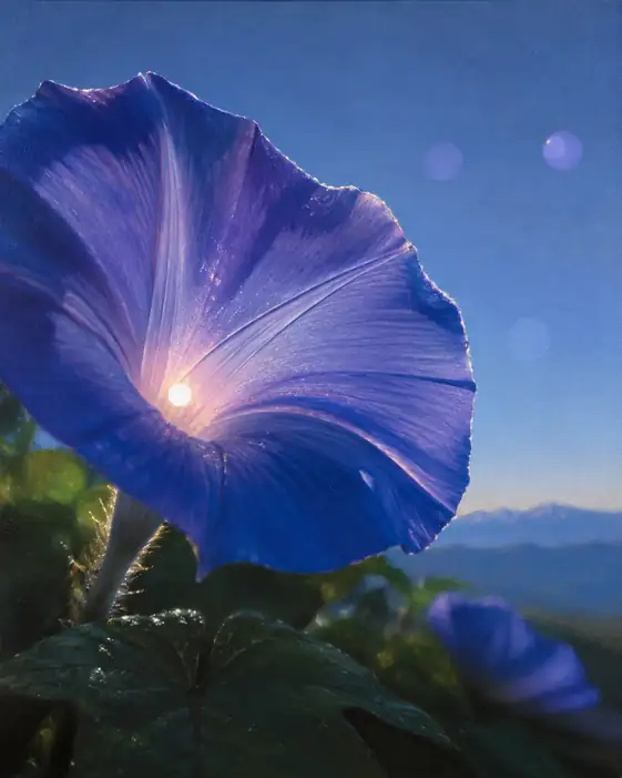 Azure Bloom Cradling the Morning Light