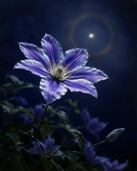 月暈の夜に咲く紫華