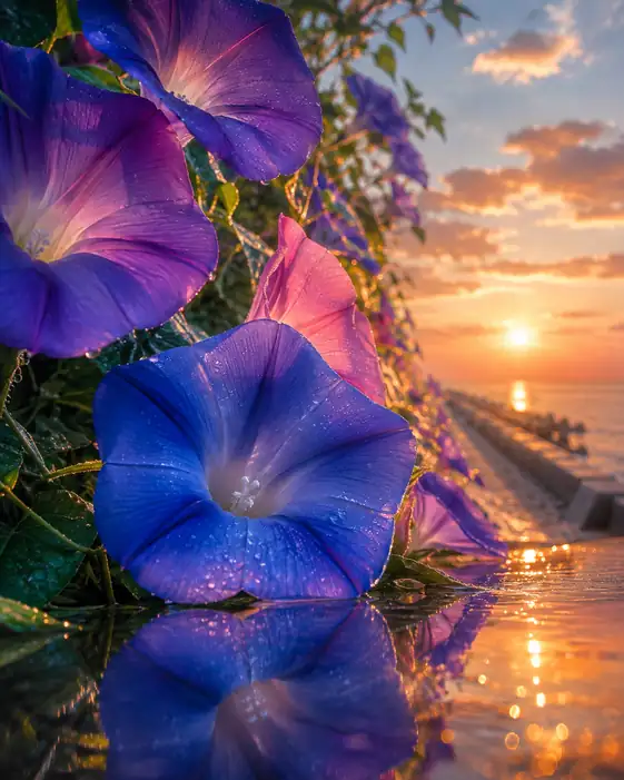 Where Indigo and Crimson Kiss upon the Shore