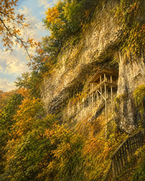 Stairway Clothed in Autumn Gold