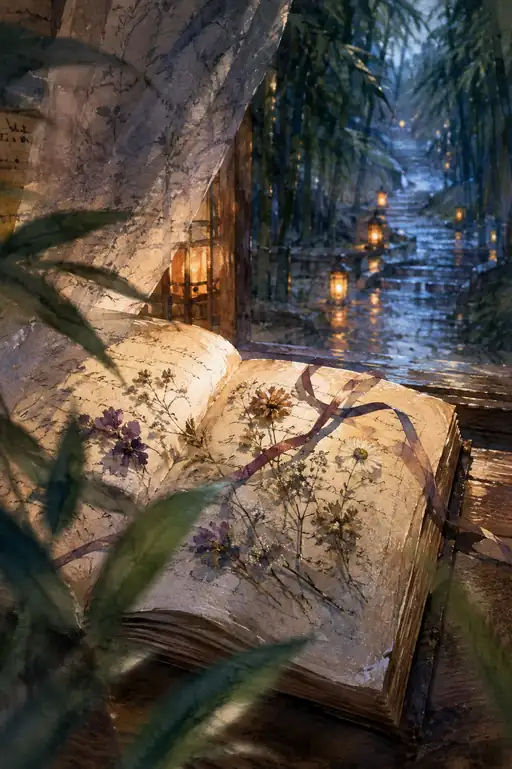 Pressed Petals and the Lantern Path