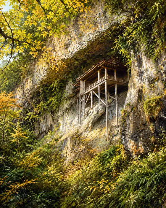 Golden Embrace of the Cliffside Sanctuary