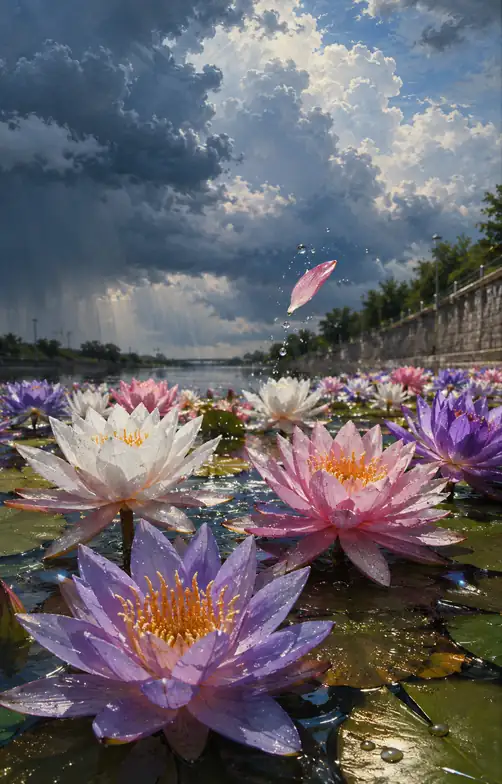 Flight of a Single Petal in the Storm