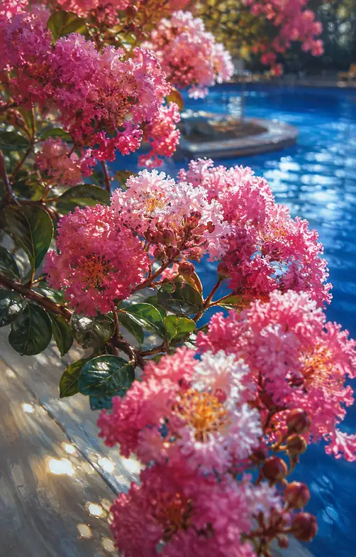 Crape Myrtle over Azure Waters