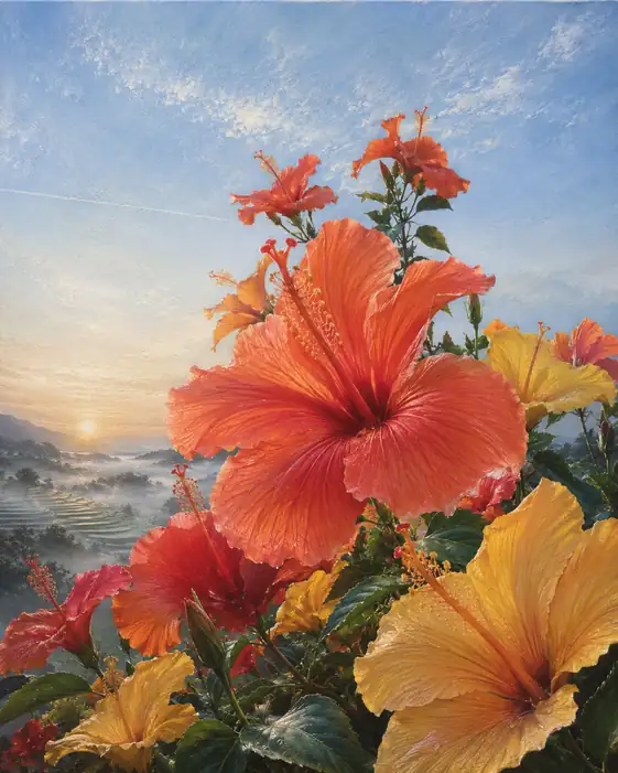 Hibiscus Summit above the Terraced Valleys